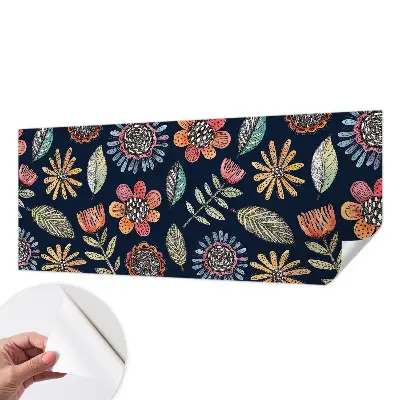 Zelfklevende behangsticker met bloemenmozaïek