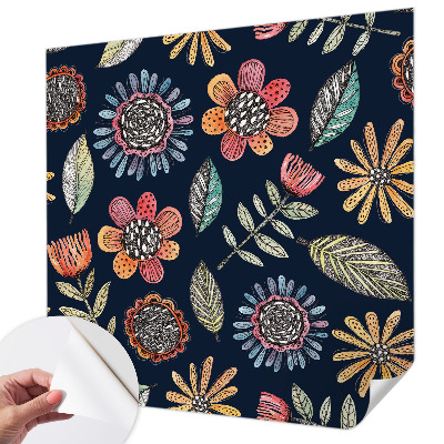 Zelfklevende behangsticker Bloemenmozaïek