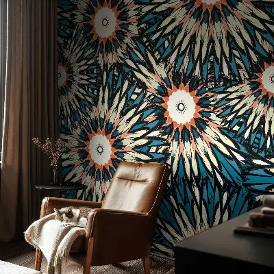 Foto behang voor de kinderkamer met een bloemmotief dat energie uitstraalt