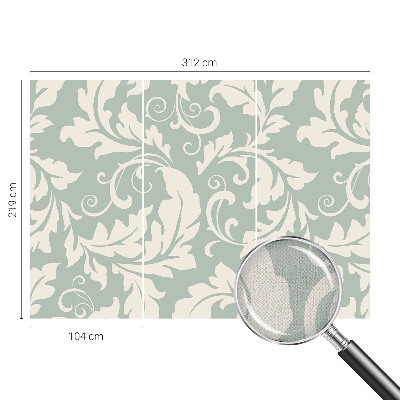3D fotobehang met decoratieve bladeren
