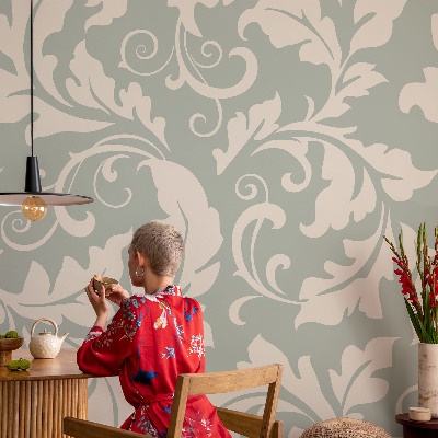 3D fotobehang met decoratieve bladeren