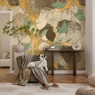 Fotobehang kinderkamer met botanisch ontwerp