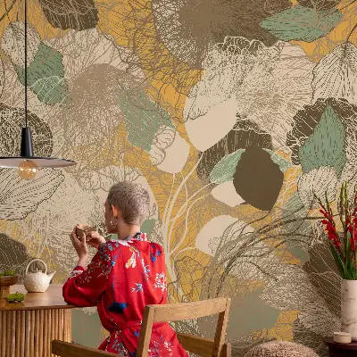 Fotobehang kinderkamer met botanisch ontwerp