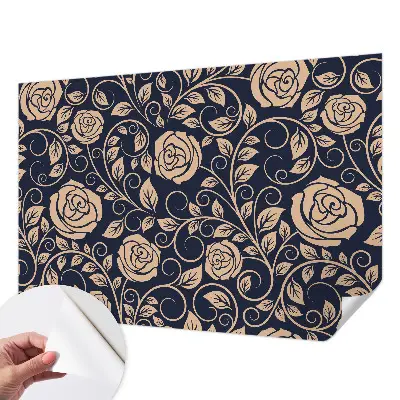 Fotobehang babykamer met romantische bloemen