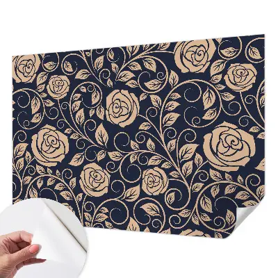 Fotobehang babykamer met romantische bloemen