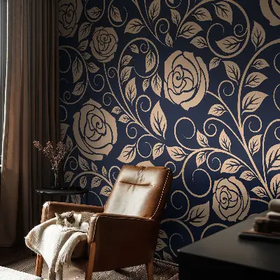 Fotobehang babykamer met romantische bloemen