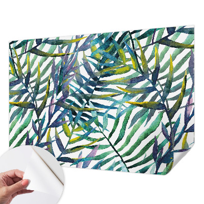 Fotobehang voor de kinderkamer met een print van exotische vegetatie