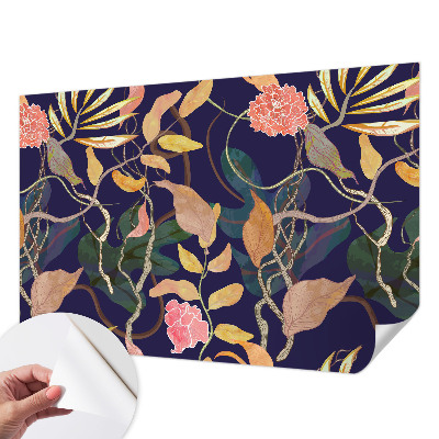 Fotobehang tienerkamer met een plantaardig elegant patroon speciaal voor tienerkamers