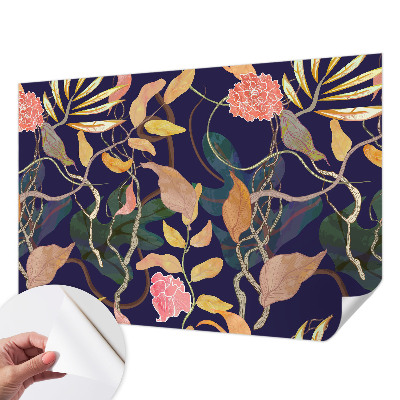 Fotobehang tienerkamer met een plantaardig elegant patroon speciaal voor tienerkamers