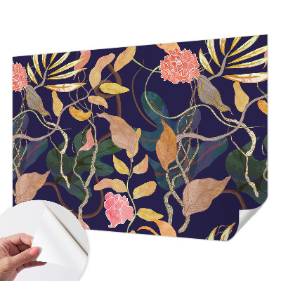 Fotobehang tienerkamer met een plantaardig elegant patroon speciaal voor tienerkamers