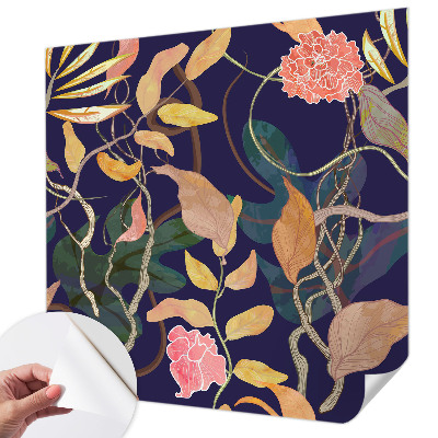 Fotobehang tienerkamer met een plantaardig elegant patroon speciaal voor tienerkamers