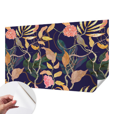 Fotobehang tienerkamer met een plantaardig elegant patroon speciaal voor tienerkamers