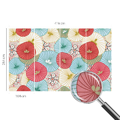 Foto behang voor de keuken met een bloemenpatroon