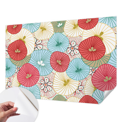 Foto behang voor de keuken met een bloemenpatroon