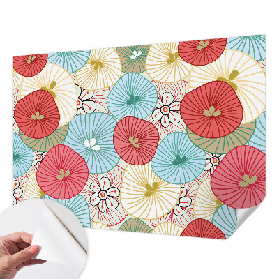 Foto behang voor de keuken met een bloemenpatroon