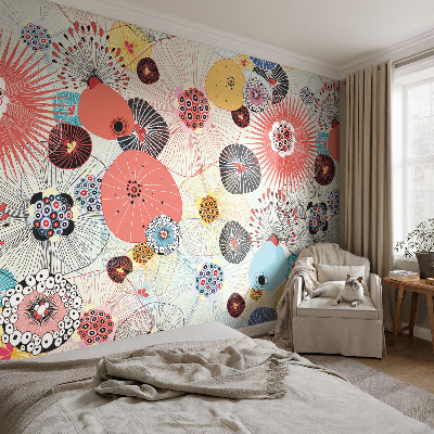 Fotobehang zelfklevend Kleurrijke bloemen