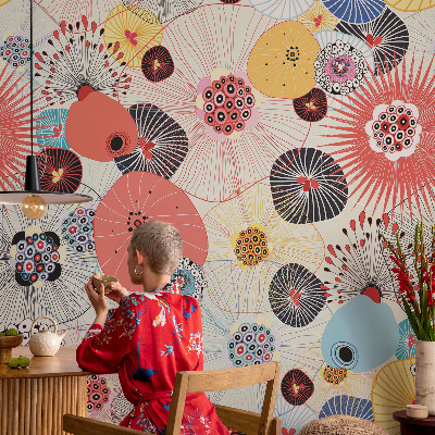 Fotobehang zelfklevend met kleurrijke bloemen