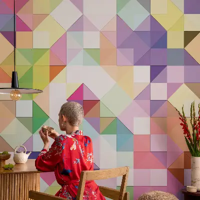 Zelfklevend fotobehang met kleurrijke vormen