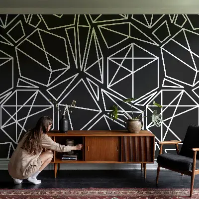 Zelfklevend fotobehang op maat met een moderne abstracte print