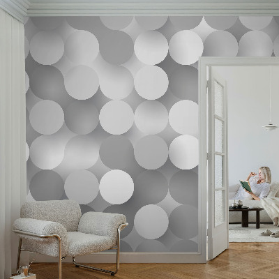 Foto behang voor de kinderkamer Grijze cirkels