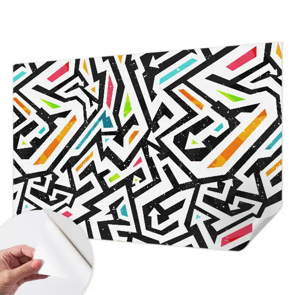 Fotobehang kinderkamer met een abstract mozaïekpatroon