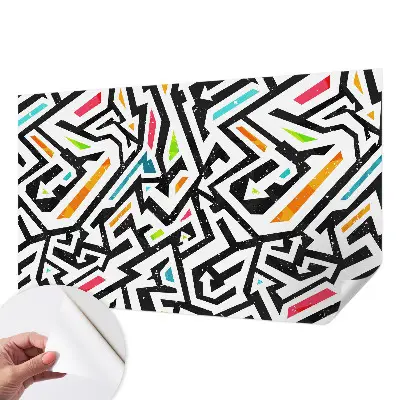 Fotobehang kinderkamer met een abstract mozaïekpatroon