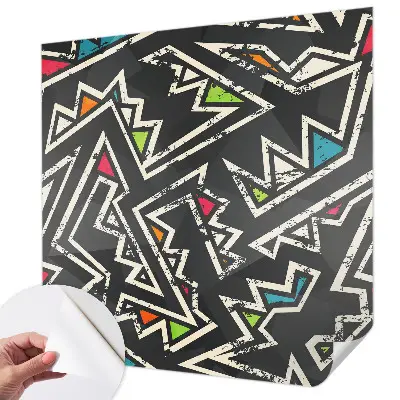 Fotobehang tienerkamer met een energiek geometrisch patroon