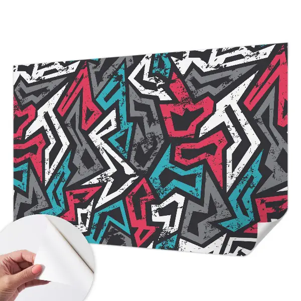 Fotobehang babykamer met een abstract mozaïekpatroon