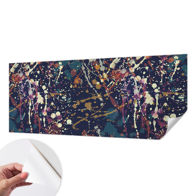 Foto behang voor de keuken met een kleurrijke abstracte print