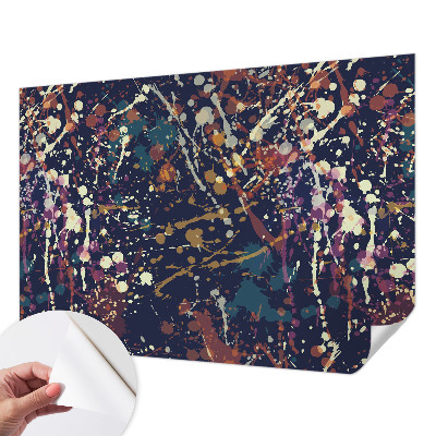 Foto behang voor de keuken met een kleurrijke abstracte print