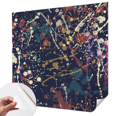 Foto behang voor de keuken met een kleurrijke abstracte print