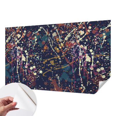 Foto behang voor de keuken met een kleurrijke abstracte print
