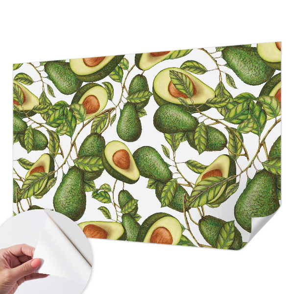 Foto behang voor de kinderkamer met een avocadopatroon