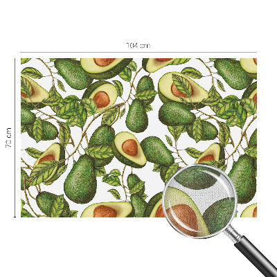 Foto behang voor de kinderkamer met een avocadopatroon