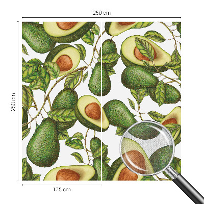 Foto behang voor de kinderkamer met een avocadopatroon