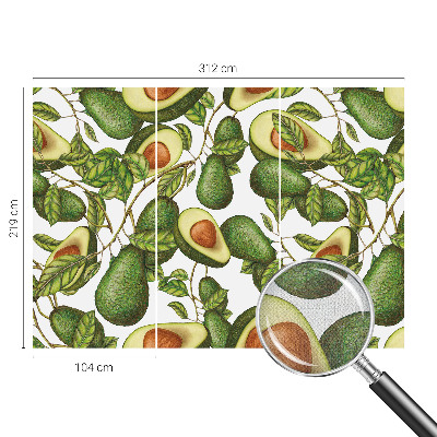 Foto behang voor de kinderkamer Avocado-patroon