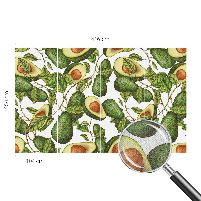 Foto behang voor de kinderkamer met een avocadopatroon