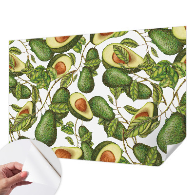 Foto behang voor de kinderkamer met een avocadopatroon