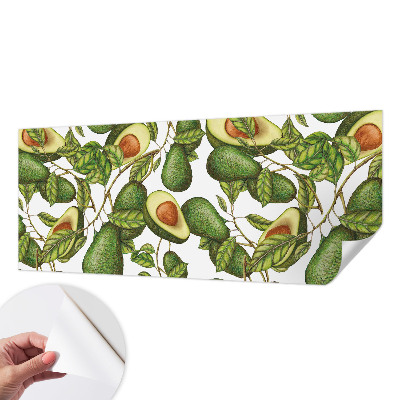 Foto behang voor de kinderkamer met een avocadopatroon