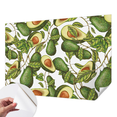 Foto behang voor de kinderkamer met een avocadopatroon