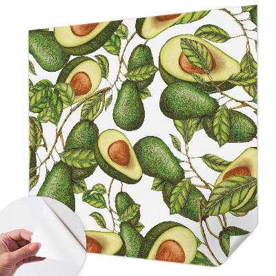 Foto behang voor de kinderkamer met een avocadopatroon