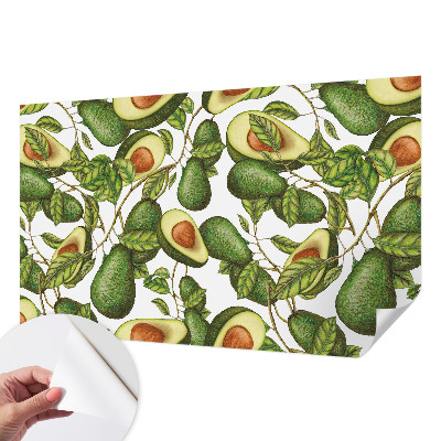 Foto behang voor de kinderkamer met een avocadopatroon
