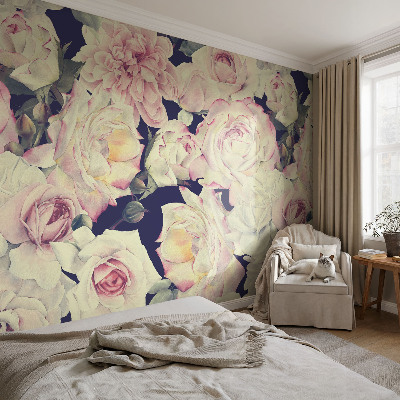 Fotobehang voor de kinderkamer met een bloemenboeket als motief