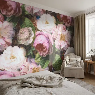 Fotobehang voor kinderkamer met een bloemig elegantiepatroon