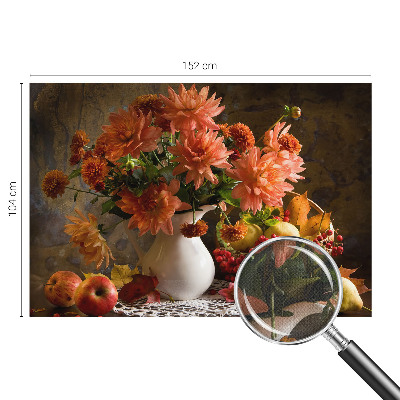 Fotobehang babykamer met een herfstcompositie