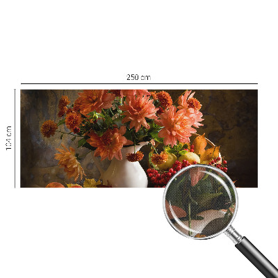 Fotobehang babykamer met een herfstcompositie