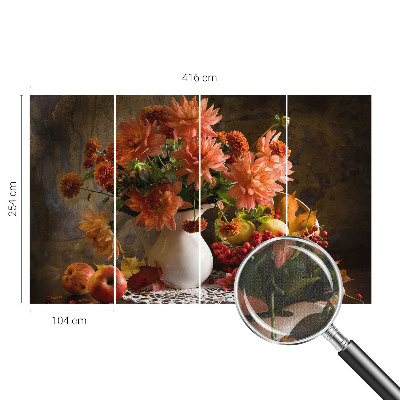 Fotobehang babykamer met een herfstcompositie