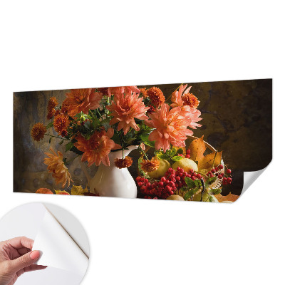 Fotobehang babykamer met een herfstcompositie