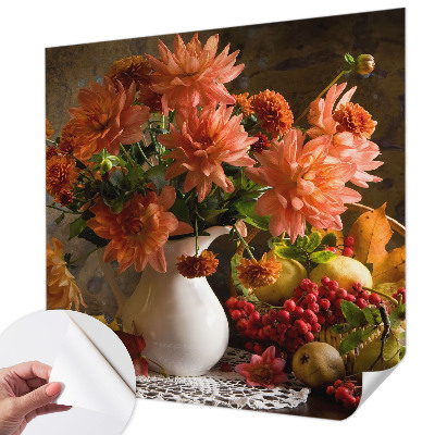 Fotobehang babykamer met een herfstcompositie