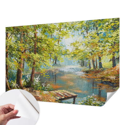 Fotobehang tienerkamer met een idyllisch meer als motief